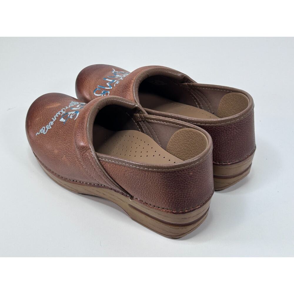 Dansko Clogs Women's Shoes Brown Leather Little Dreams Big Adventures Sz 41 - Picture 3 of 10